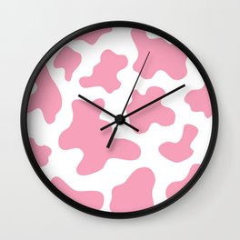 Pink cow pattern Wall Clock
