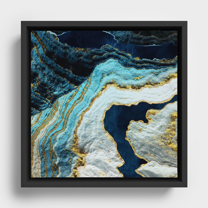 Aerial Ocean Abstract Framed Canvas