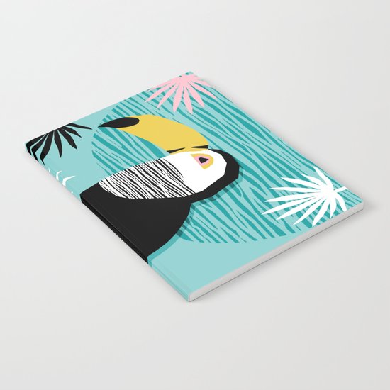 Loopy - wacka designs abstract bird toucan tropical memphis throwback retro neon 1980s style pop art Notebook