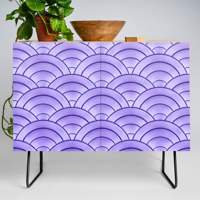 Bold Lavender Art Deco Arch Pattern Credenza