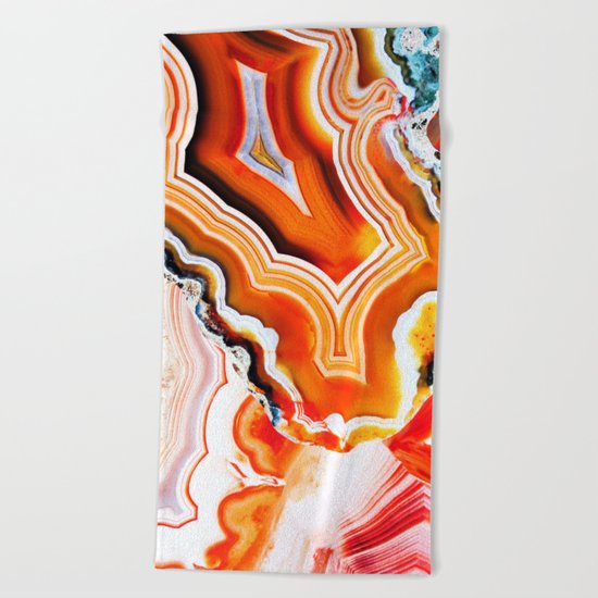 The Vivid Imagination of Nature, Layers of Agate Beach Towel