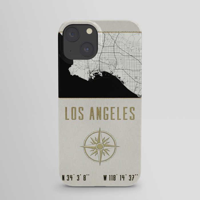 Los Angeles - Vintage Map and Location iPhone Case