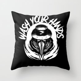 Plague Doctor Wash Your Hands Steampunk Throw Pillow