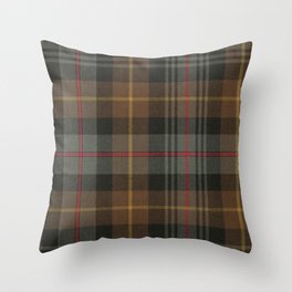Vintage Brown Gray Tartan Plaid Pattern Throw Pillow