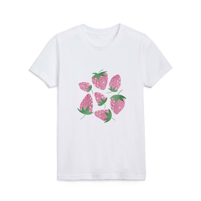 Retro strawberries on pink Kids T Shirt