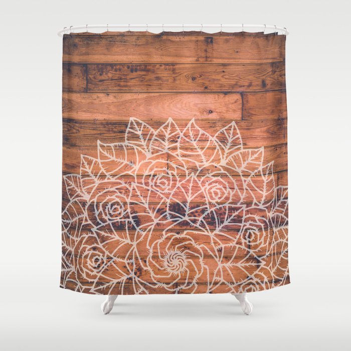 Wood Mandala I Shower Curtain