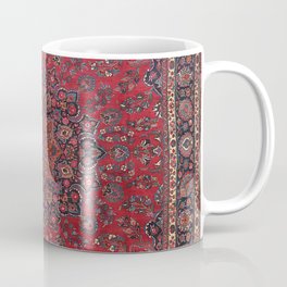 Old Century Persia Authentic Colorful Purple Blue Red Star Blooms Vintage Rug Pattern Coffee Mug