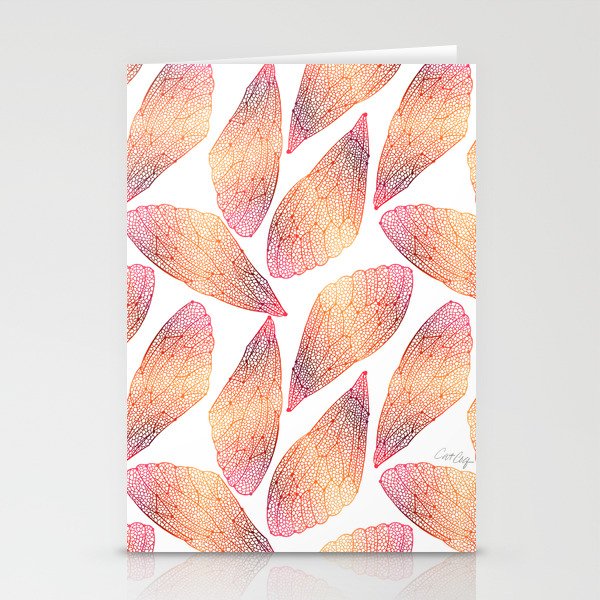 Cicada Wings – Red Orange Ombré Stationery Cards
