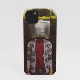 This TV haze sucks me through. I watch the world from the inside iPhone Case