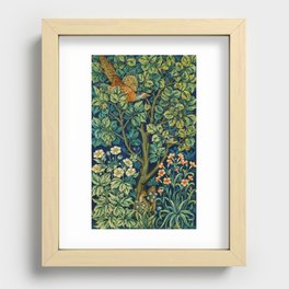 William Morris and John Henry Dearle's Cock Pheasant 19th Century textile floral woodland fabric artwork  Recessed Framed Print