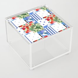 Italian,Sicilian art,patchwork,summer Flowers Acrylic Box
