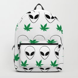 Aliens Weed Pattern Backpack