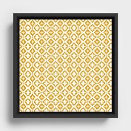 Mustard Ornamental Arabic Pattern Framed Canvas