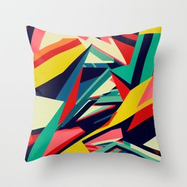 90s Colorful Abstract 3 Throw Pillow
