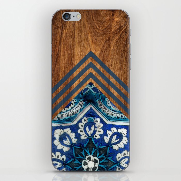 Wood + Moroccan Pattern iPhone Skin