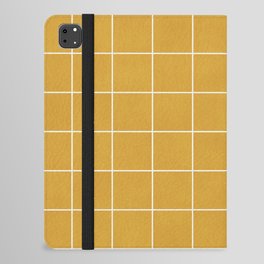 Small Grid Pattern - Mustard Yellow iPad Folio Case