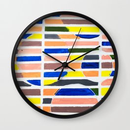 Circles And Retangles Abstract Painting Wall Clock