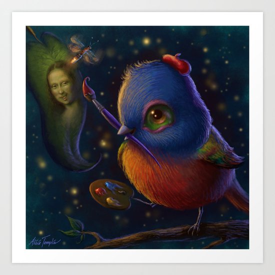 The Painting Bunting Art Print