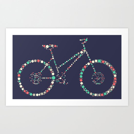 Bicycle in Dots Art Print