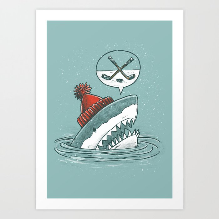 Hockey Shark Art Print