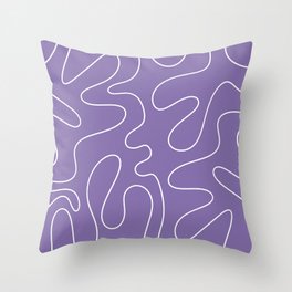 Grape Purple Squiggle Abstract Pattern Throw Pillow