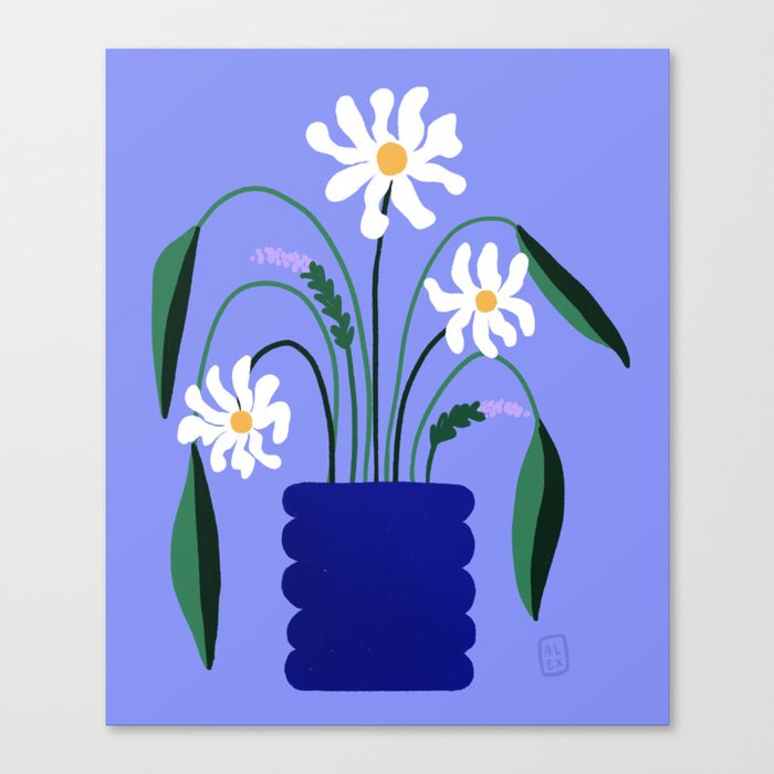 Purple Daisy Plant Canvas Print