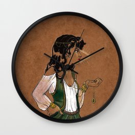 Clairvoyant Wall Clock | Illustration, People, Painting, Mixed Media 