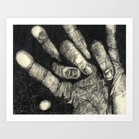 Etched Hand #1 Art Print