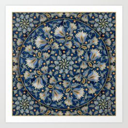 Blue Floral Dance Art Print