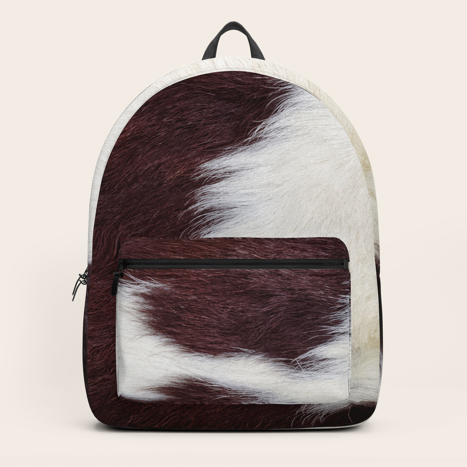 cowhide fur backpack