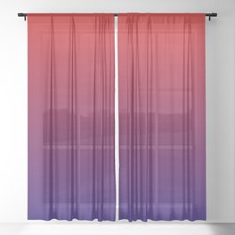 DARK RED & NAVY BLUE COLOR GRADIENT Sheer Curtain