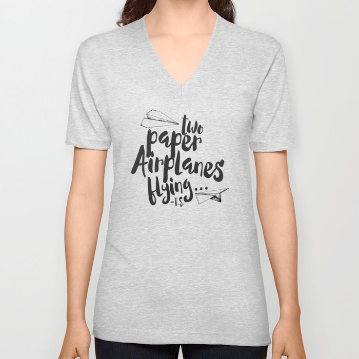 Paper Airplanes V Neck T Shirt