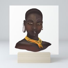 Afro Woman Portrait Mini Art Print