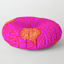 PLANTAIN PALACE - RED/PINK/ORANGE Floor Pillow