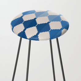 Blue Ombre Mosaic Kilim Pattern Counter Stool