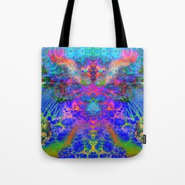 Exhaling Vibrant Energy (psychedelic, visionary, blue) Tote Bag