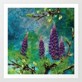 For The Love Of Lupines by annmariescreations Art Print