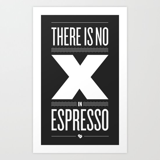 No X in Espresso – Dark Grey Art Print