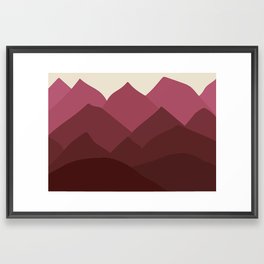 Mountains and Sky Pink Framed Art Print