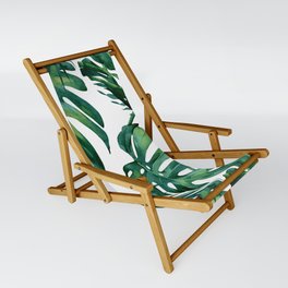 Classic Palm Leaves Tropical Jungle Green Sling Chair