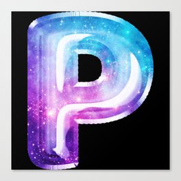 Galaxy foil balloon letter P gift birthday Canvas Print