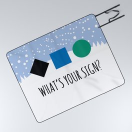 What's Your Sign? for Ski and Snowboard Lovers Picnic Blanket