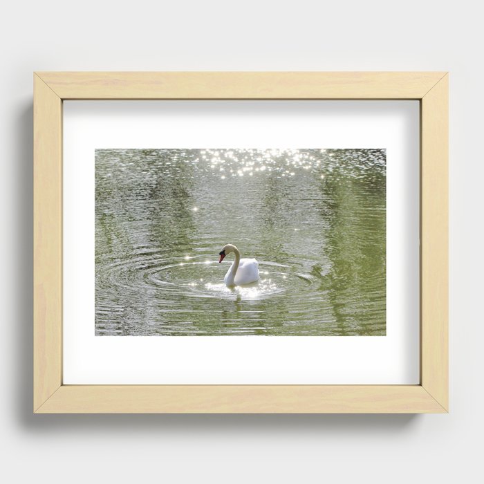 Sparkly Swan Lake Recessed Framed Print