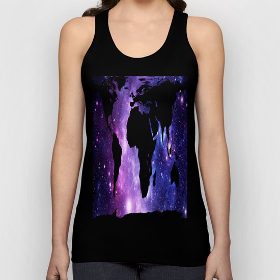World Map Galaxy Unisex Tank Top