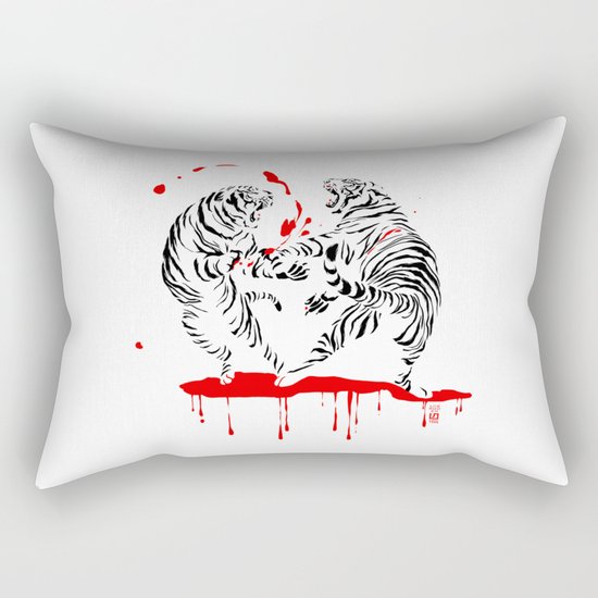 Tora Tora! // (tiger fight) Rectangular Pillow