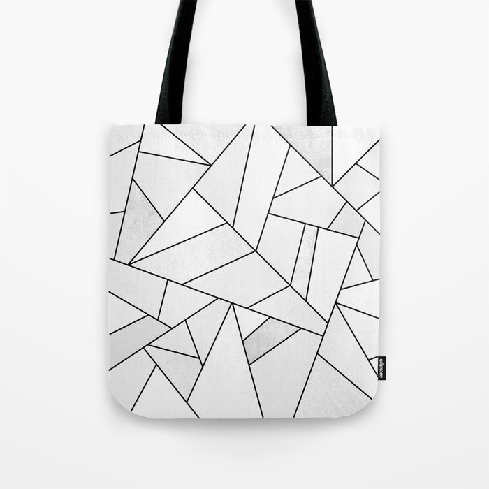 White Stone / Black Lines Tote Bag