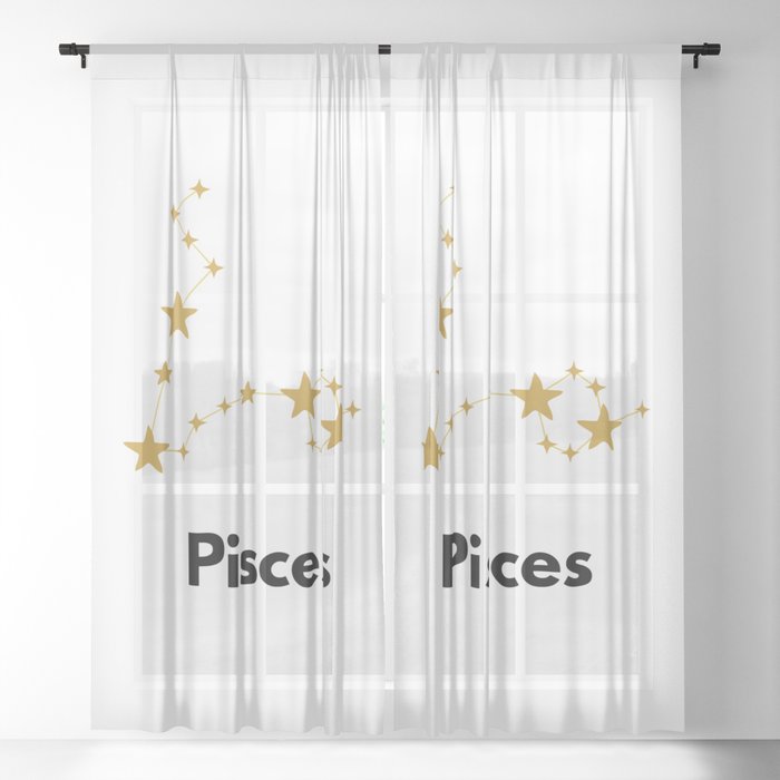 Pisces, Pisces Zodiac Sheer Curtain