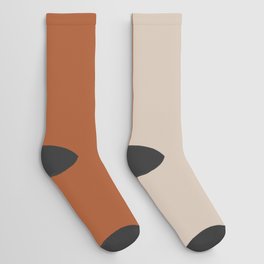 Minimalist Solid Color Block 1 in Putty and Clay Socks