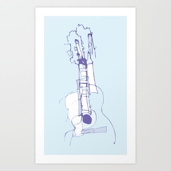 Cool Guitar Art Print