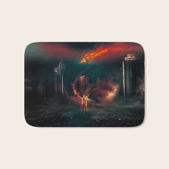 city on fire Bath Mat